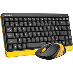 Клавиатура+мышь БП A4TECH Fstyler FG1110 черный/желтая