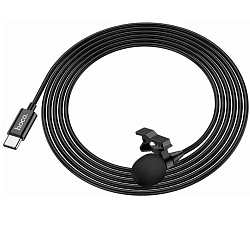 Микрофон HOCO L14, Lavalier, кабель Type-C, чёрный