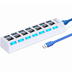 USB-Хаб 3.0 SMARTBUY СуперЭконом SBHA-7307-W/30, белый, 7 портов, с выключателями
