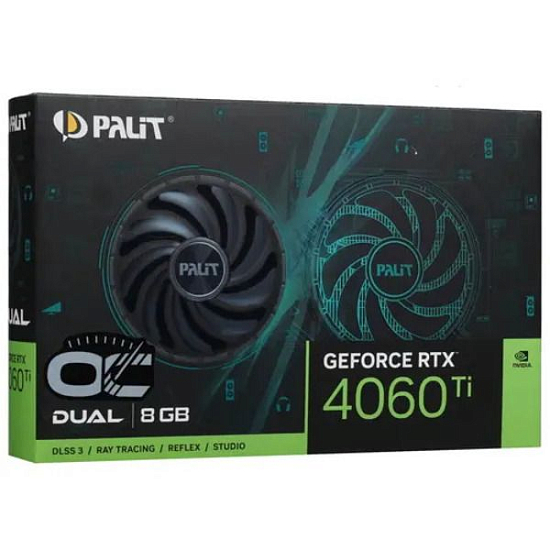 Видеокарта PALIT GeForce RTX 4060 Ti DUAL 8 ГБ (NE6406T019P1-1060D)